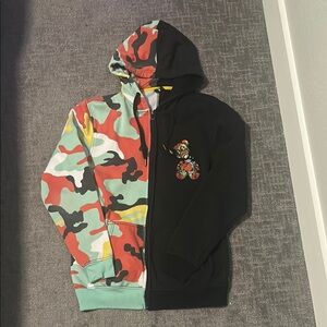 Camo and Black Split Hoodie